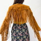 1990s Vintage Cropped Suede Fringe Bolero Jacket