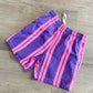 1980s Vintage Castaways Pink Purple Stripe Kids Swim Shorts
