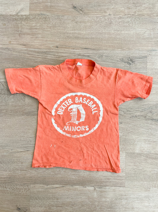 1960s - 70s Vintage Dexter Baseball Major and Minor League Thrashed Kids Tee Shirts - Set of 3
