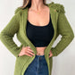 1990s Vintage Shaggy Olive Yarn Loop Funky Maxi Cardigan