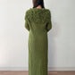1990s Vintage Shaggy Olive Yarn Loop Funky Maxi Cardigan