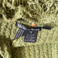 1990s Vintage Shaggy Olive Yarn Loop Funky Maxi Cardigan