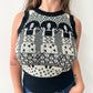 1970s Vintage Black & Cream Ladies Novelty Knit Sweater Vest