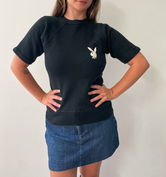 1960s - 1970s Vintage Playboy Bunny Emblem Short Sleeve Crewneck