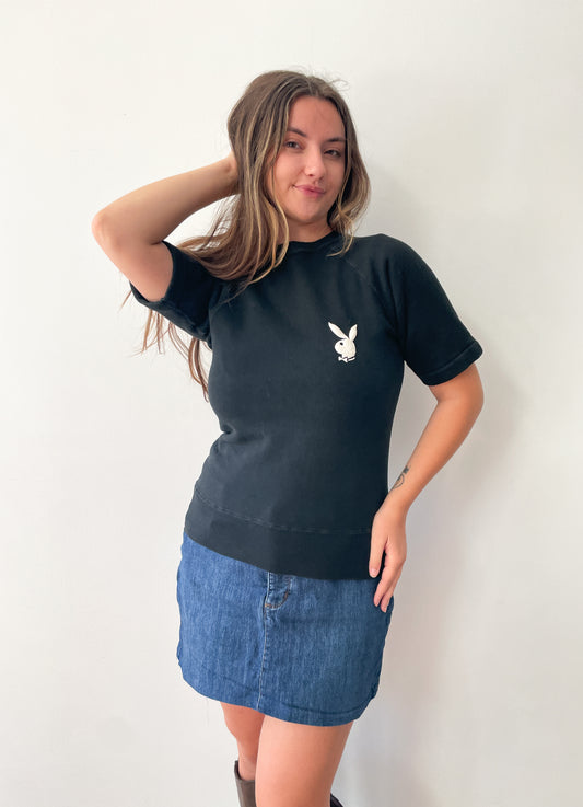 1960s - 1970s Vintage Playboy Bunny Emblem Short Sleeve Crewneck