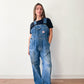 1930s - 1940s Vintage Pioneer Denim Patched Up Thrashed Overalls