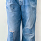 1930s - 1940s Vintage Pioneer Denim Patched Up Thrashed Overalls