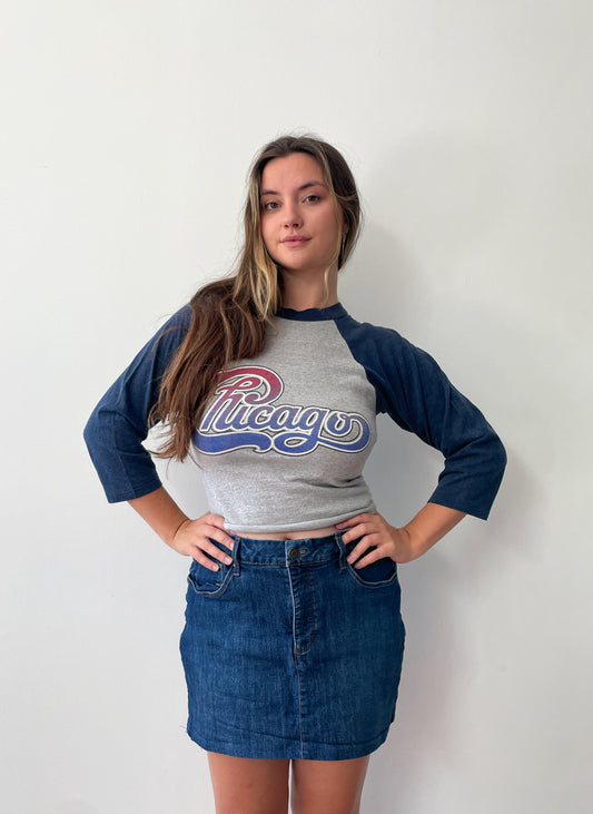 1980s Vintage Chicago Band Tour Raglan Tee Shirt
