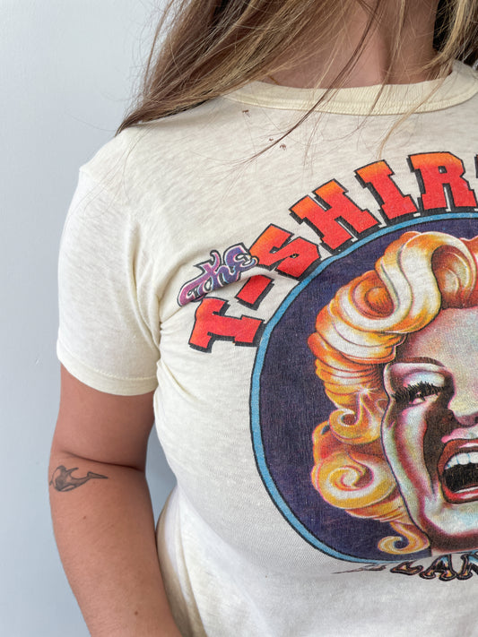 1970s Vintage "The T-Shirtery" Custom Printed Tee Shirts Promo Tee featuring Marilyn Monroe