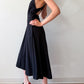 1980s Vintage Handmade Black Criss Cross Back Day Dress