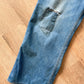 1930s - 1940s Vintage Pioneer Denim Patched Up Thrashed Overalls
