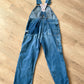 1930s - 1940s Vintage Pioneer Denim Patched Up Thrashed Overalls