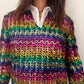 1960s Vintage Iconic Twiggy Hand Sewn Replica Mod Rainbow Sequins Dress