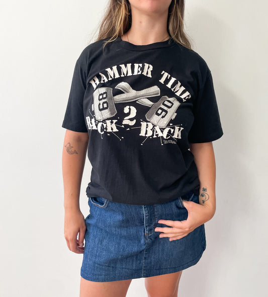 1990s Vintage Hammer Time Back to Back Champions Detroit Pistons Tee Shirt