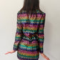 1960s Vintage Iconic Twiggy Hand Sewn Replica Mod Rainbow Sequins Dress