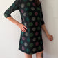 1960s Vintage Green and Pink Polka Dot Mini Dress