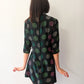 1960s Vintage Green and Pink Polka Dot Mini Dress