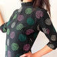 1960s Vintage Green and Pink Polka Dot Mini Dress