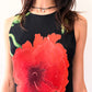 1990s Vintage Bias Cut Giant Floral Blooms Black Maxi Dress by Nostalgia