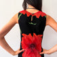 1990s Vintage Bias Cut Giant Floral Blooms Black Maxi Dress by Nostalgia