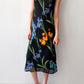 1990s Vintage Black Floral Maxi Dress by Tessuto