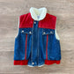 1980s Vintage Kids Sherpa Lined Denim Vest