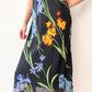 1990s Vintage Black Floral Maxi Dress by Tessuto