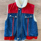 1980s Vintage Kids Sherpa Lined Denim Vest