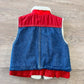 1980s Vintage Kids Sherpa Lined Denim Vest