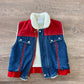1980s Vintage Kids Sherpa Lined Denim Vest