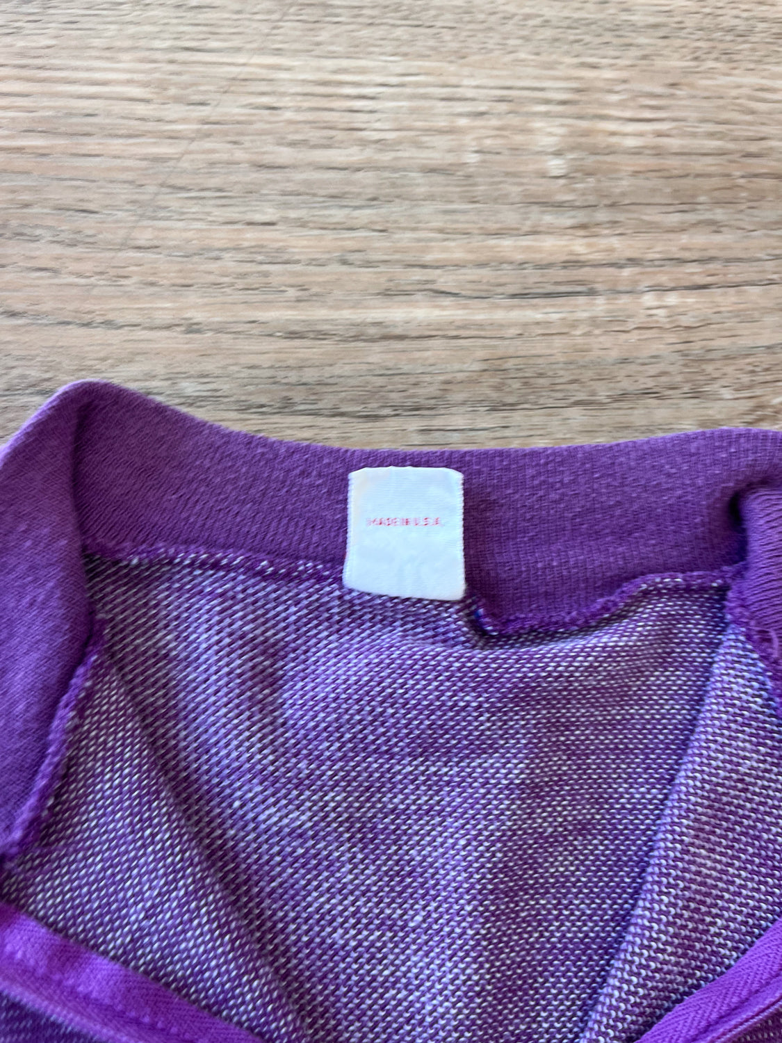 1970s Vintage Kids Purple Knit Circle Zipper Shirt