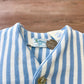 1960s Vintage Toddler Baby Blue & White Vertical Stripe Cotton Cardigan Sweater