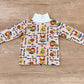 1970s Vintage Kids School Spirit Novelty Print Turtleneck