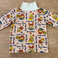 1970s Vintage Kids School Spirit Novelty Print Turtleneck