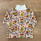1970s Vintage Kids School Spirit Novelty Print Turtleneck