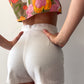 1970s / 1980s White Shorts with Front Pockets and Painted Buttons