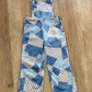 1970s Vintage Kids Patchwork Print Overalls