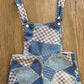 1970s Vintage Kids Patchwork Print Overalls
