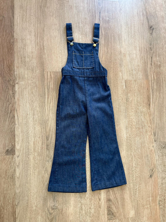 1970s Vintage Kids Health-Tex Dark Denim Overalls