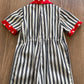 1970s Vintage Toddler Kids Pinstriped Daisy Denim Jumpsuit
