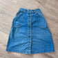 1970s Vintage Snap Front Elastic Waist Jean Skirt