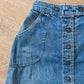 1970s Vintage Snap Front Elastic Waist Jean Skirt