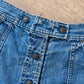 1970s Vintage Snap Front Elastic Waist Jean Skirt