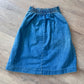 1970s Vintage Snap Front Elastic Waist Jean Skirt