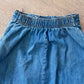 1970s Vintage Snap Front Elastic Waist Jean Skirt