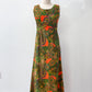 1970s Vintage Hawaiian Paisley Maxi Dress by Hawaii Nei Honolulu