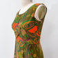 1970s Vintage Hawaiian Paisley Maxi Dress by Hawaii Nei Honolulu