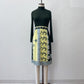 1970s Paganne by Gene Berk Designer Op Art Mod Italian Jersey Knit Dress