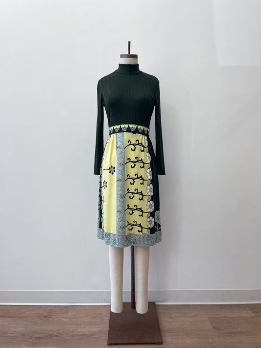 1970s Paganne by Gene Berk Designer Op Art Mod Italian Jersey Knit Dress
