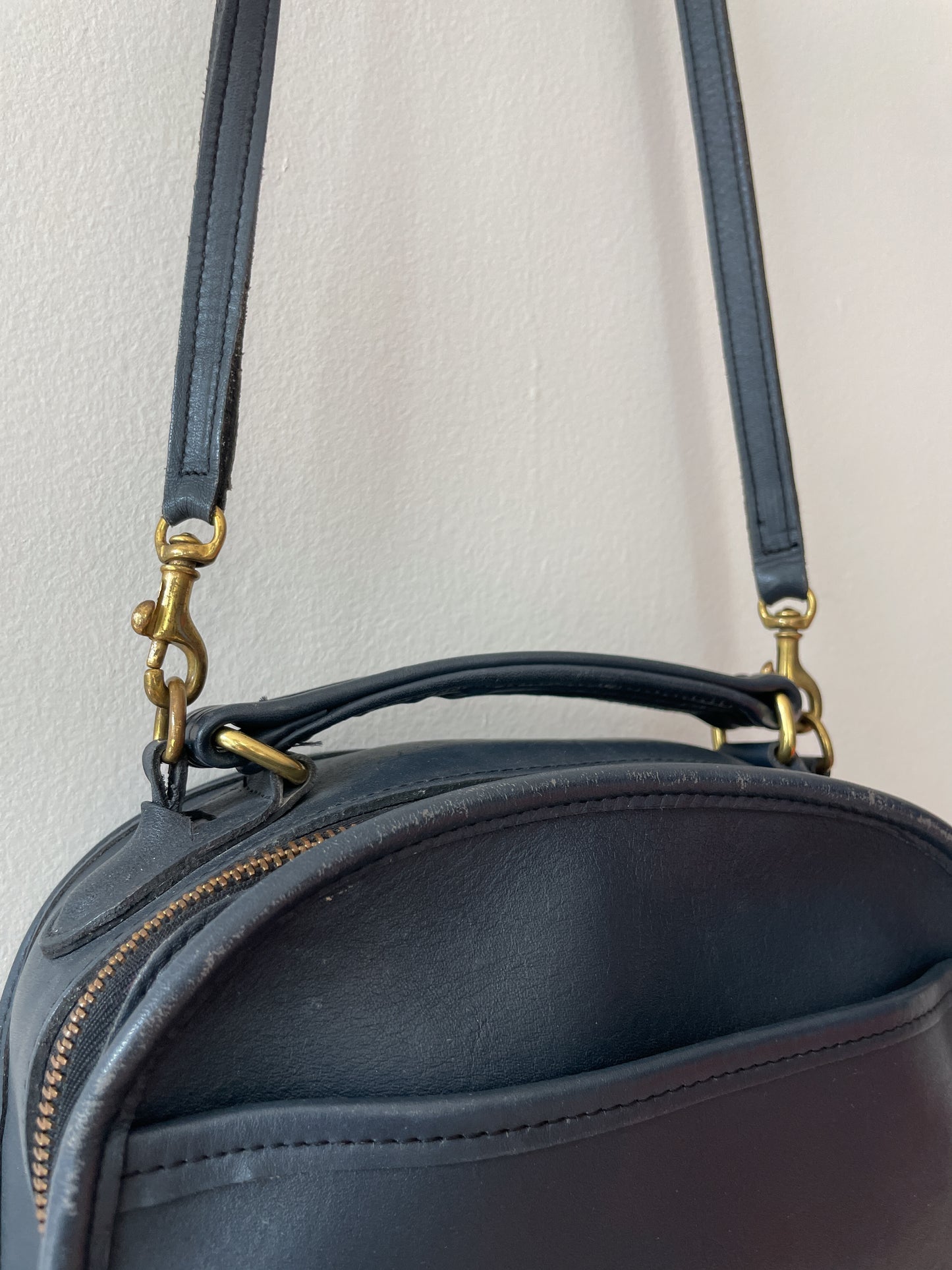 1990s Vintage COACH Lunch Box 9991 Gray Top Handle Crossbody Purse